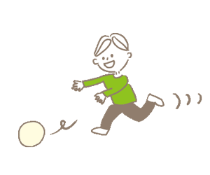 ボールを追いかける男の子